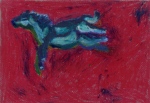 "Horse #5", oil pastel